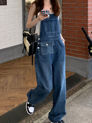 Woochic  salopette en jean avec poches femme mode